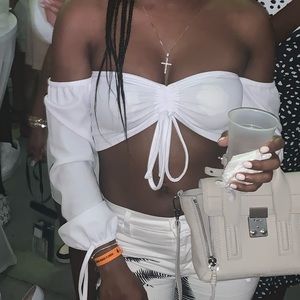 White cropped shirt